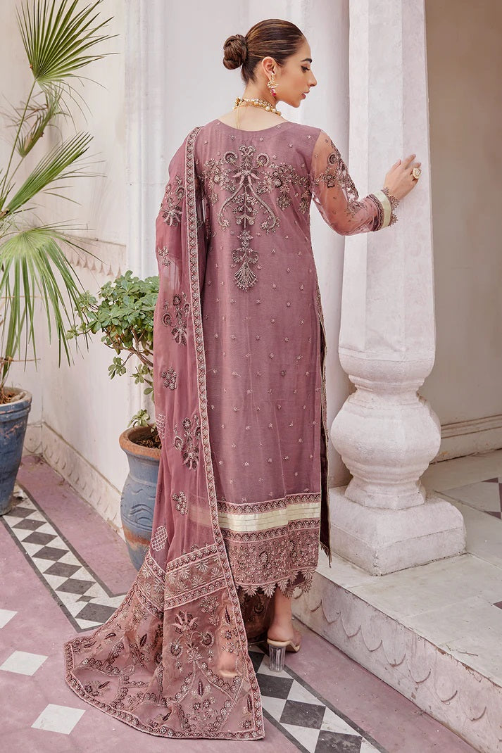 Emaan Adeel Embroidered Chiffon 3 piece Unstitched Dress - LX 10