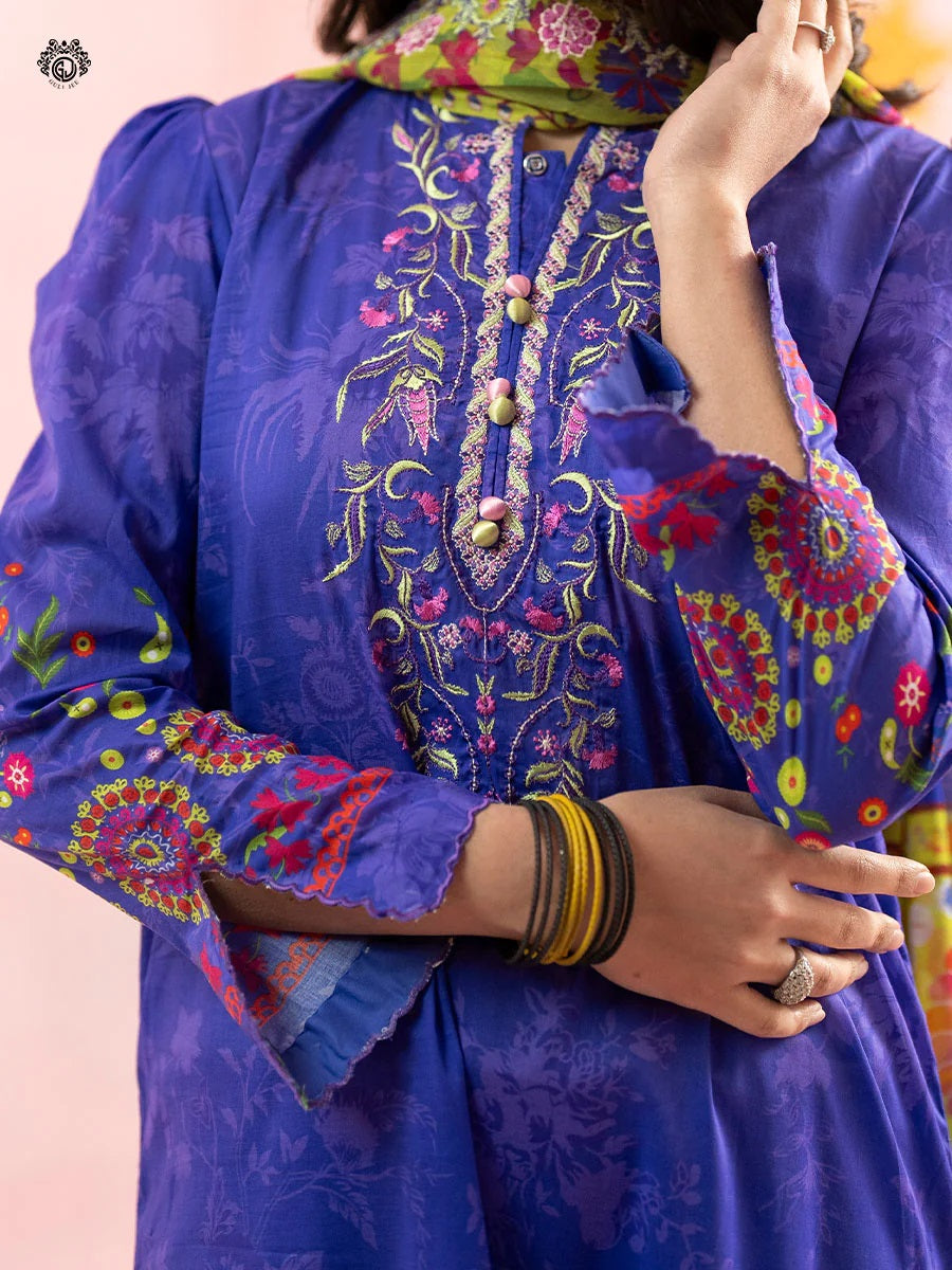 Rang Pasand by Gulljee Embroidered Lawn Unstitched 3 Piece Dress - GRP2406A10