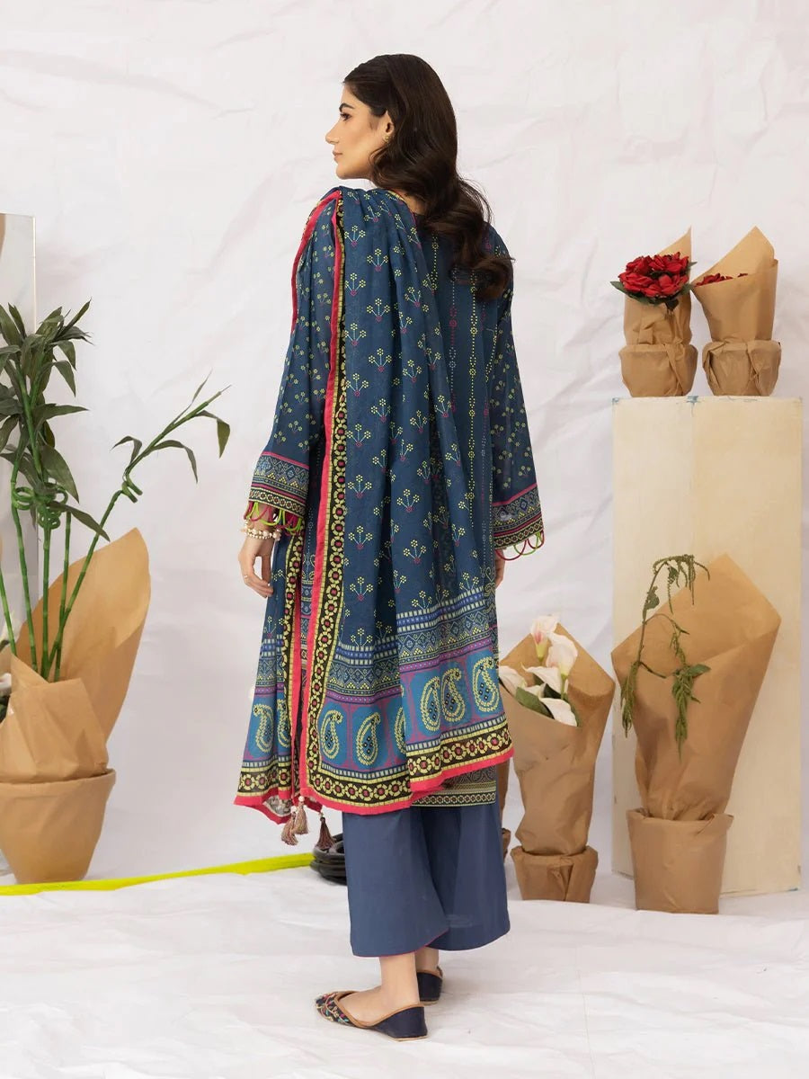 Aghaaz by Salitex Printed Lawn Dress 3 Piece Unstitched - UNS23AC010UT