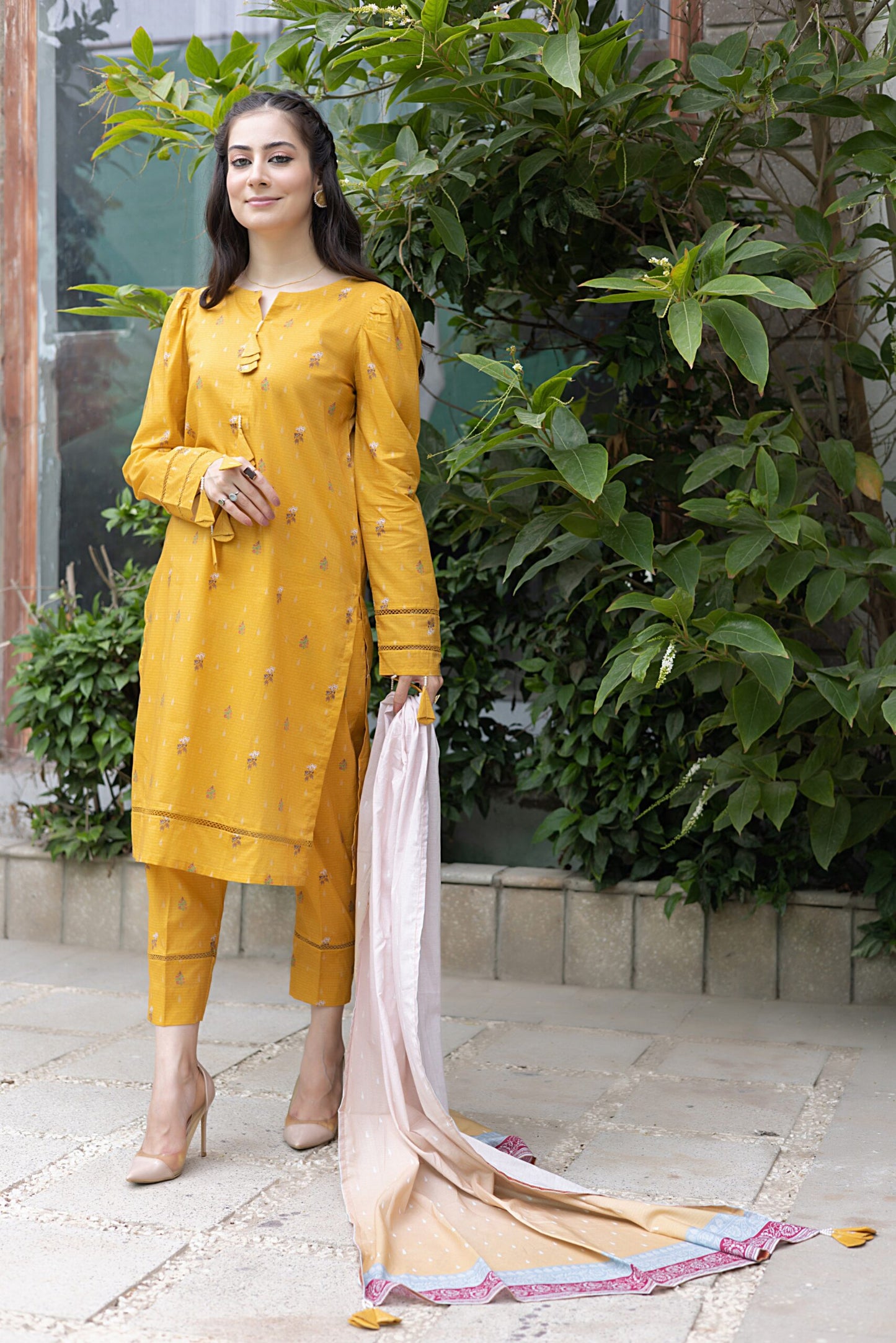 Identic Separate Mid Summer Printed Cotton 3 Piece Unstitched - ISMSC3 - 10
