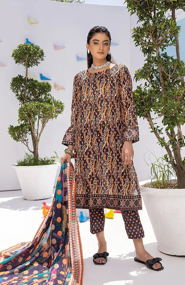 Coco Popup by Alzohaib Printed Lawn 3 piece Unstitched Suit - CPP2-23-10