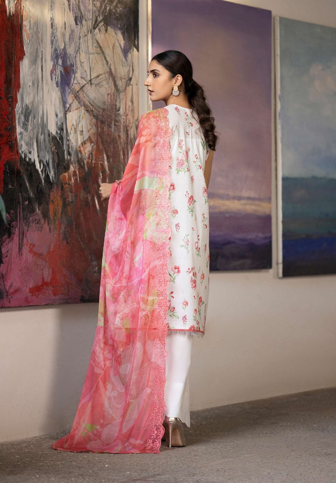 Mishaal by Gulljee Embroidered Lawn 3 piece Unstitched Dress - GJM11 - A10 - Summer Collection