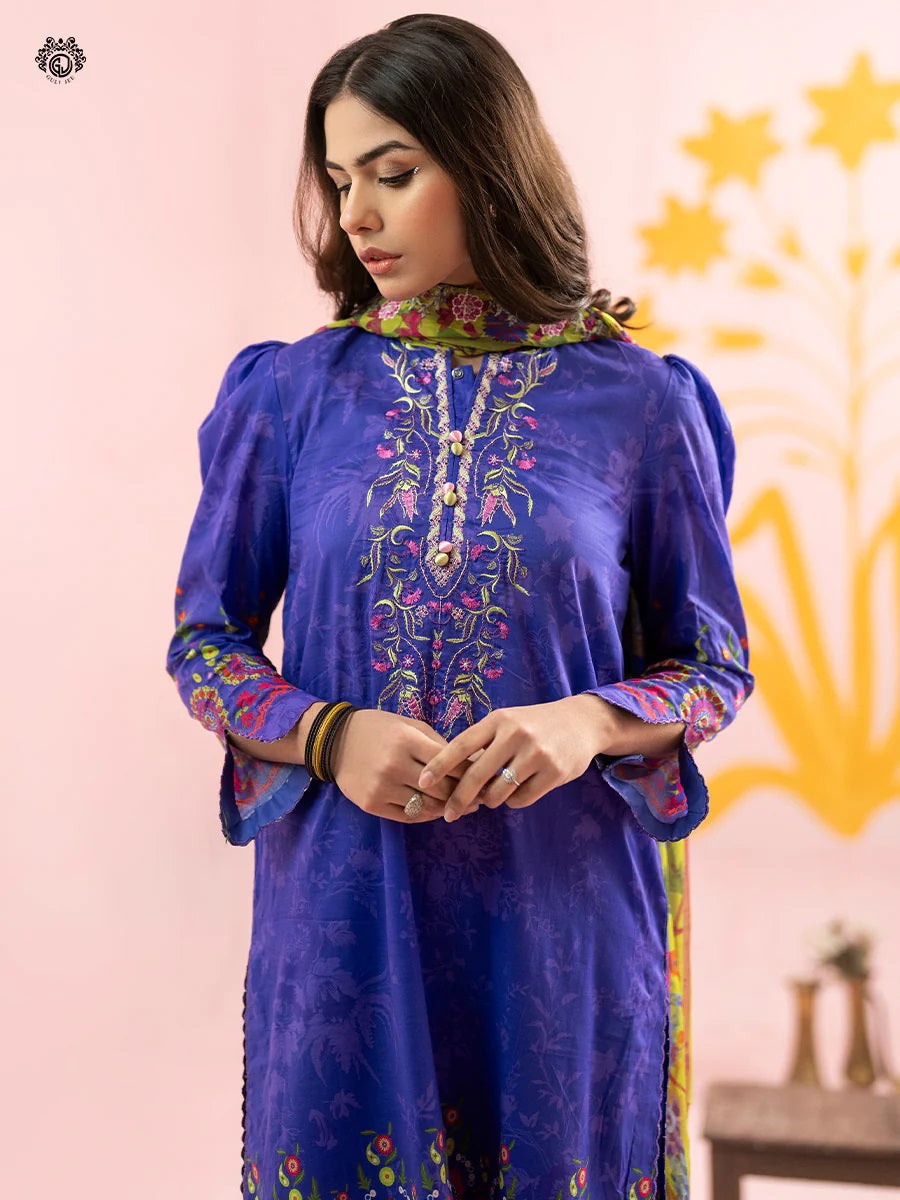 Rang Pasand by Gulljee Embroidered Lawn Unstitched 3 Piece Dress - GRP2406A10