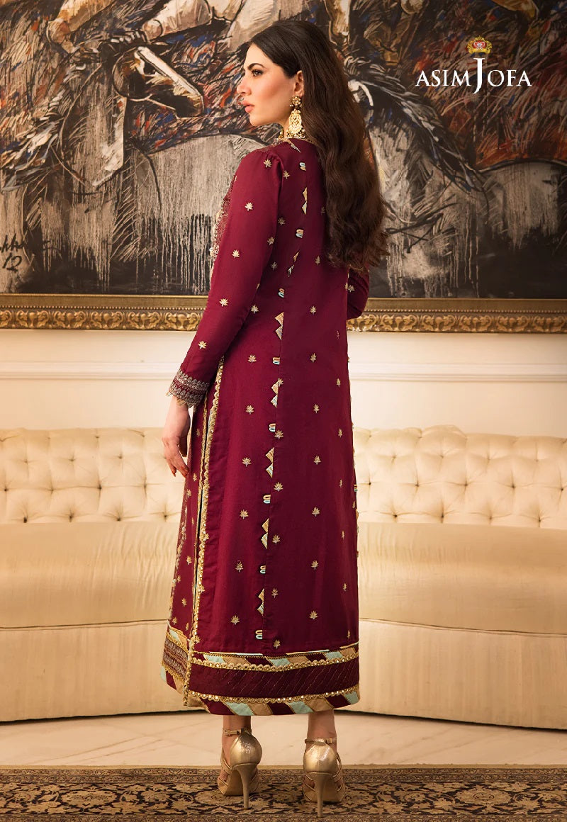 Asim Jofa Zari Sitara Embroidered Poly Cotton Unstitched 2 Piece Dress - AJZS 10