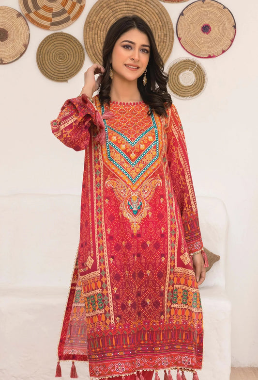 Adan Libas Chunri Embroidered Lawn 2 Piece Unstitched - ALC-01