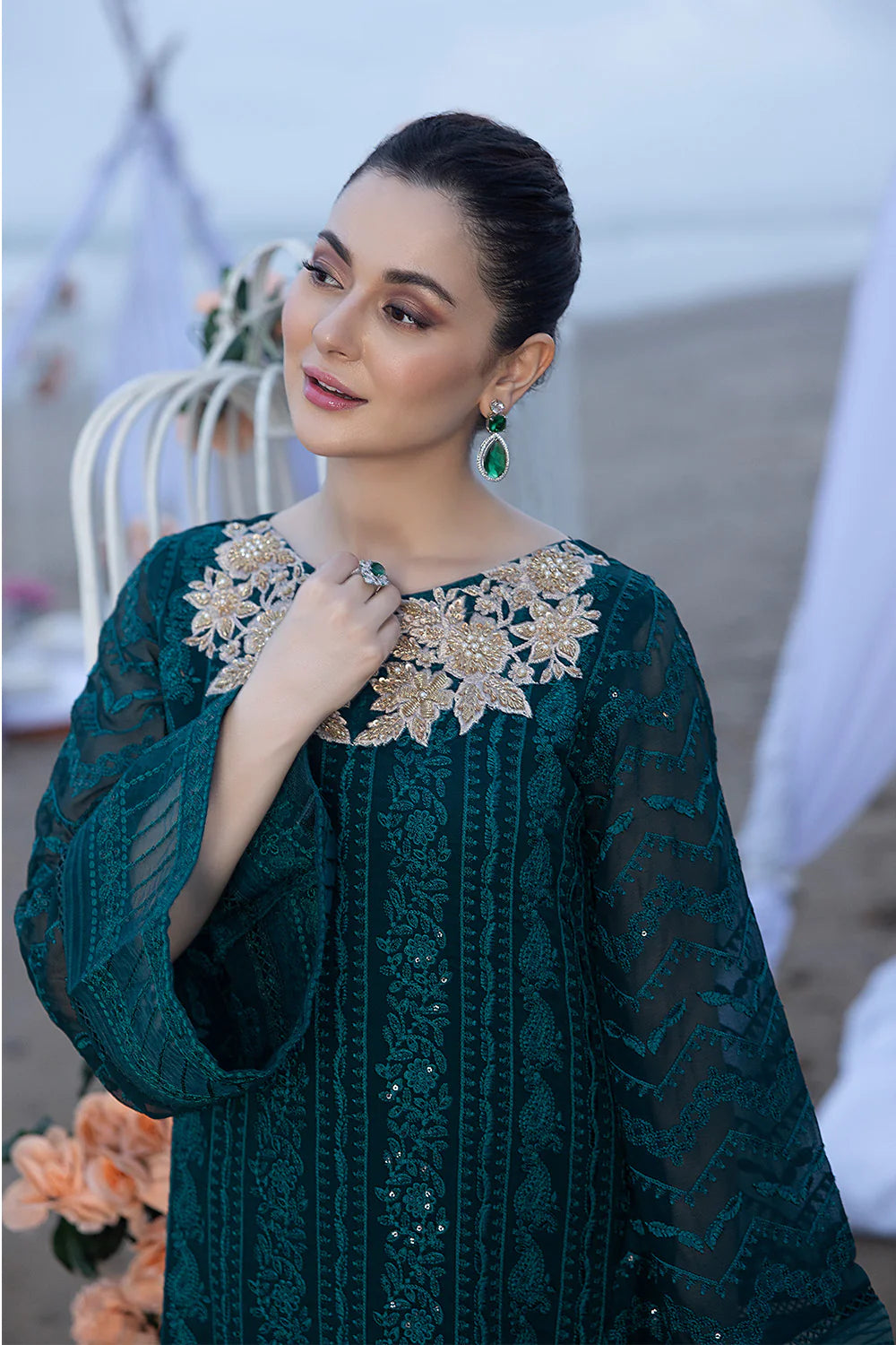 Luxe By Azure Embroidered Suits Unstitched 4 Piece AS-110 Jasper Shine - Eid Collection