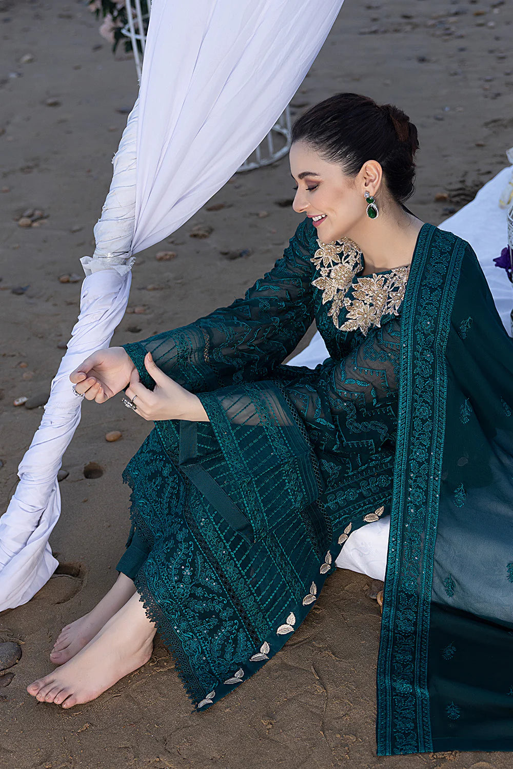 Luxe By Azure Embroidered Suits Unstitched 4 Piece AS-110 Jasper Shine - Eid Collection