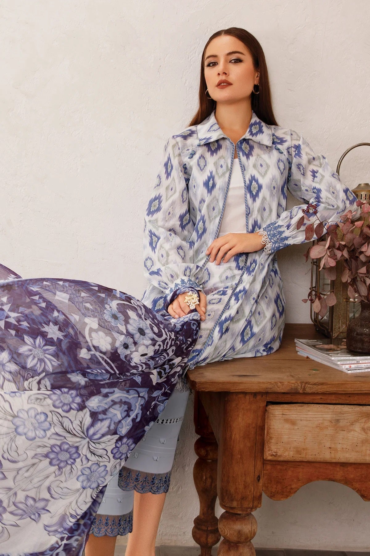 M Basics By Maria B Embroidered Lawn Suits Unstitched 3 Piece MB-US23 111-A