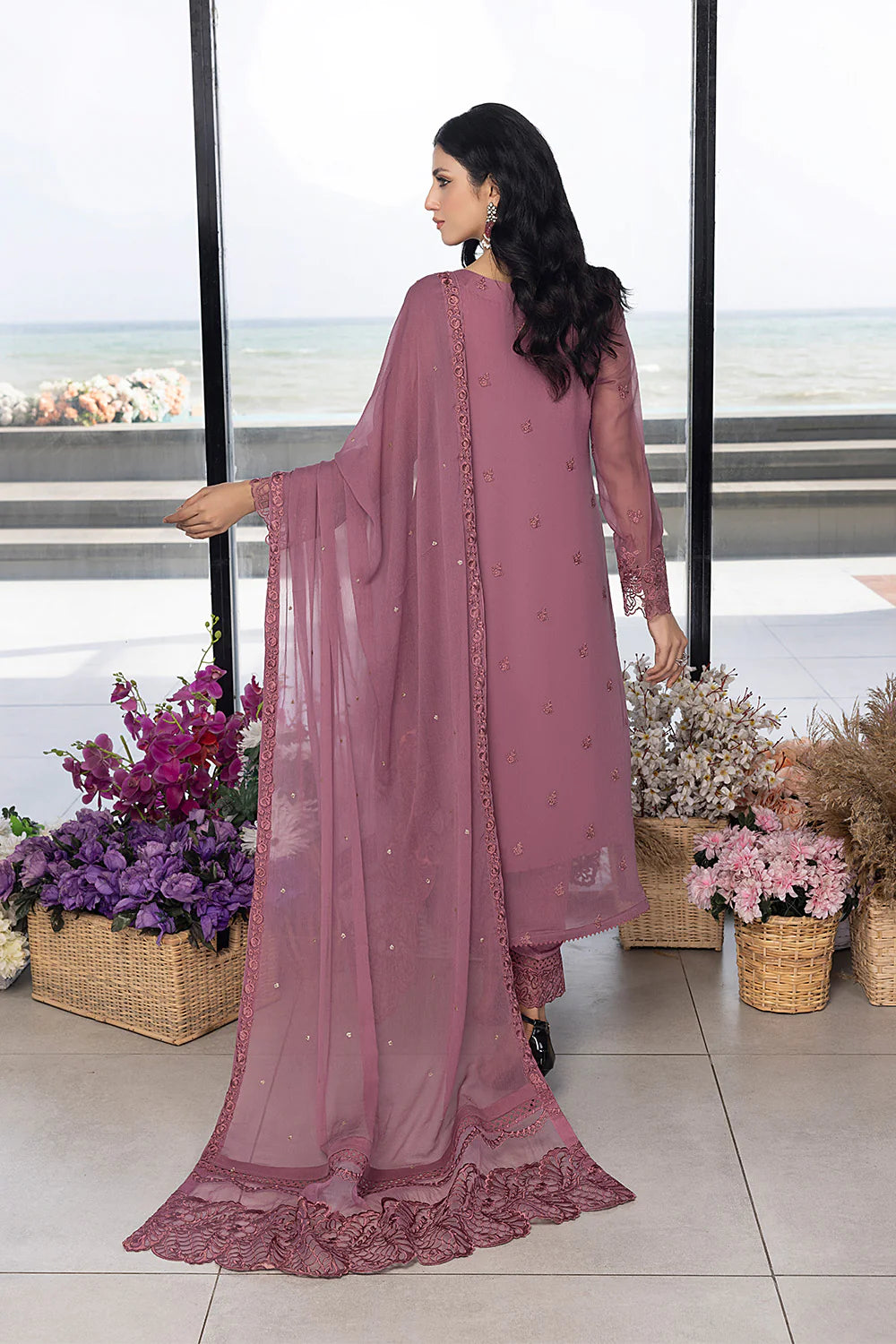 Luxe By Azure Embroidered Suits Unstitched 4 Piece AS-113 Rosy Glaze - Eid Collection