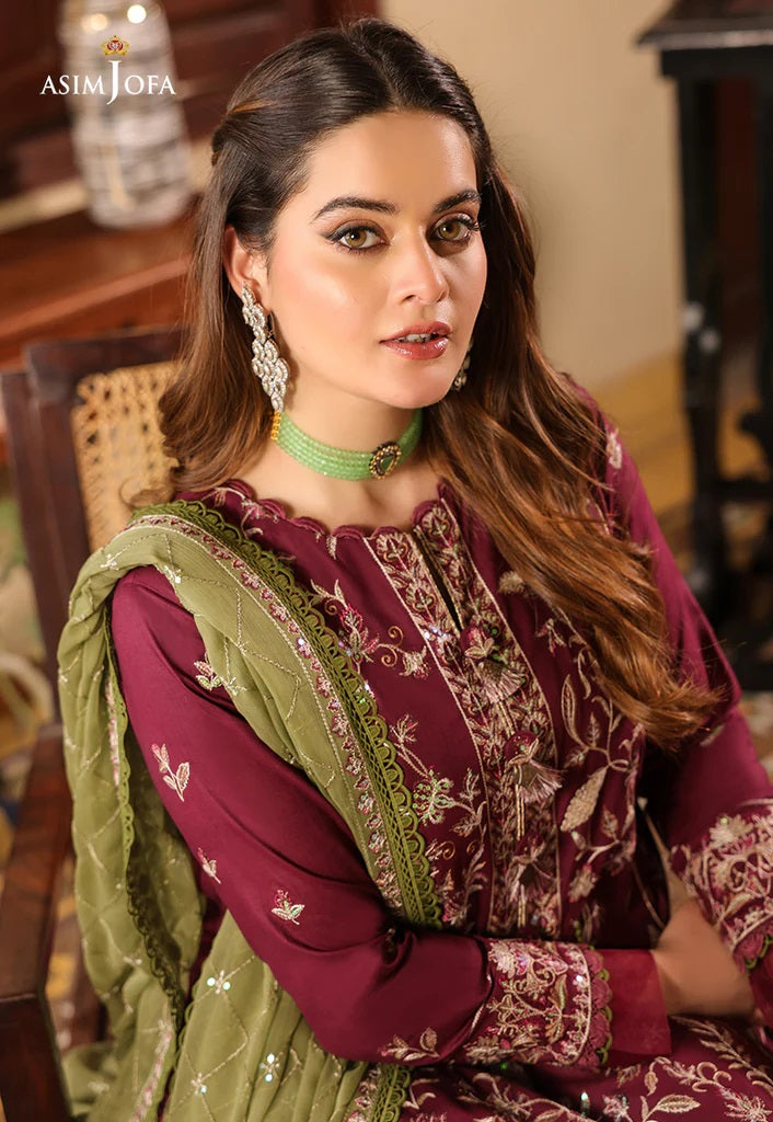 Zarq Barq By Asim Jofa Embroidered Suits Unstitched 3 Piece AJZB-11- Eid Collection