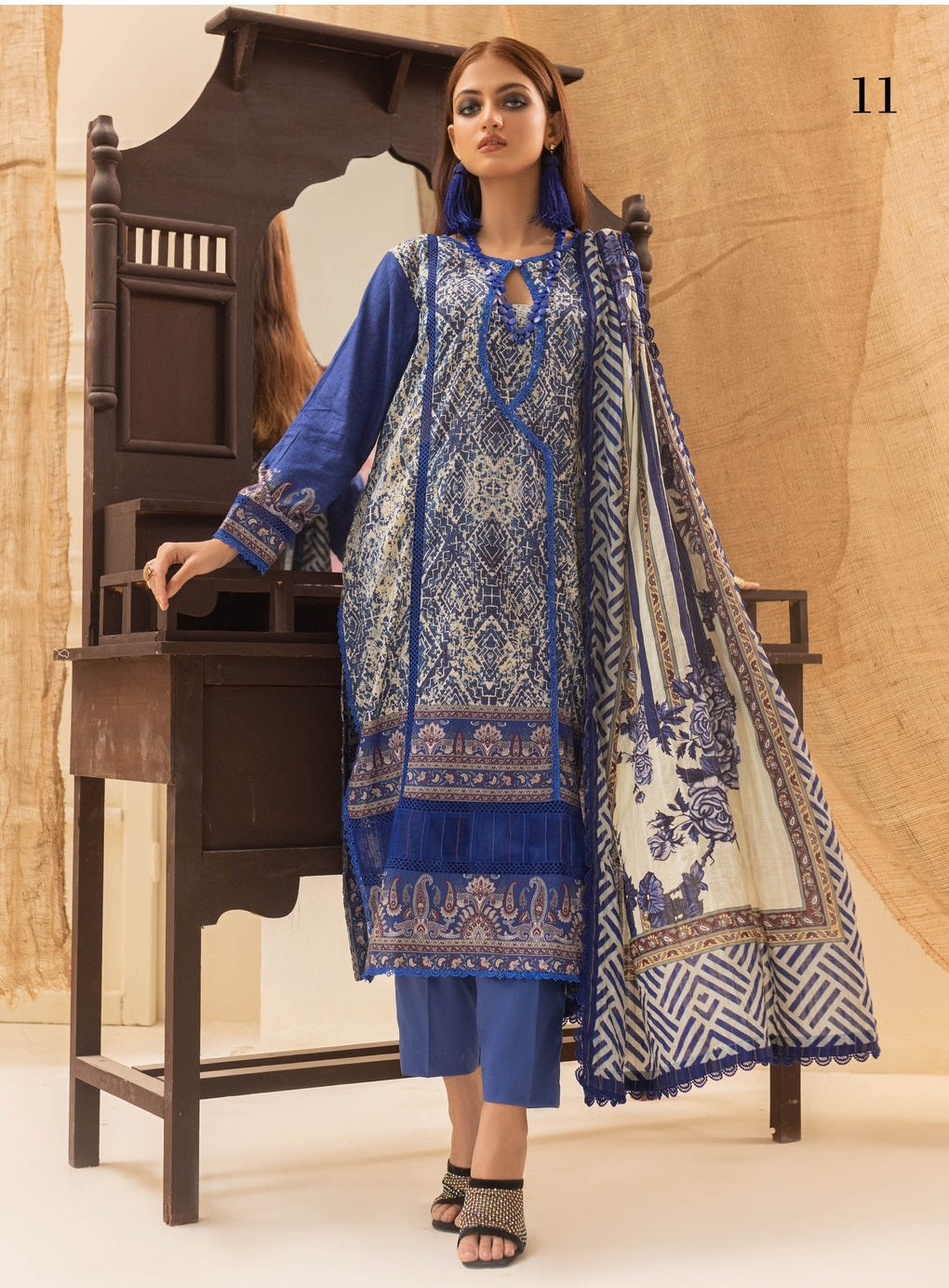 Colors by Al Zohaib Printed Lawn Suits Unstitched 3 Piece CSD-23-11 - Summer Collection