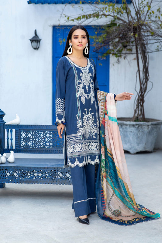 Kalyan by ZS Textiles Embroidered Chikankari Unstitched 3 Piece Suit - KC2 11 - Summer Collection