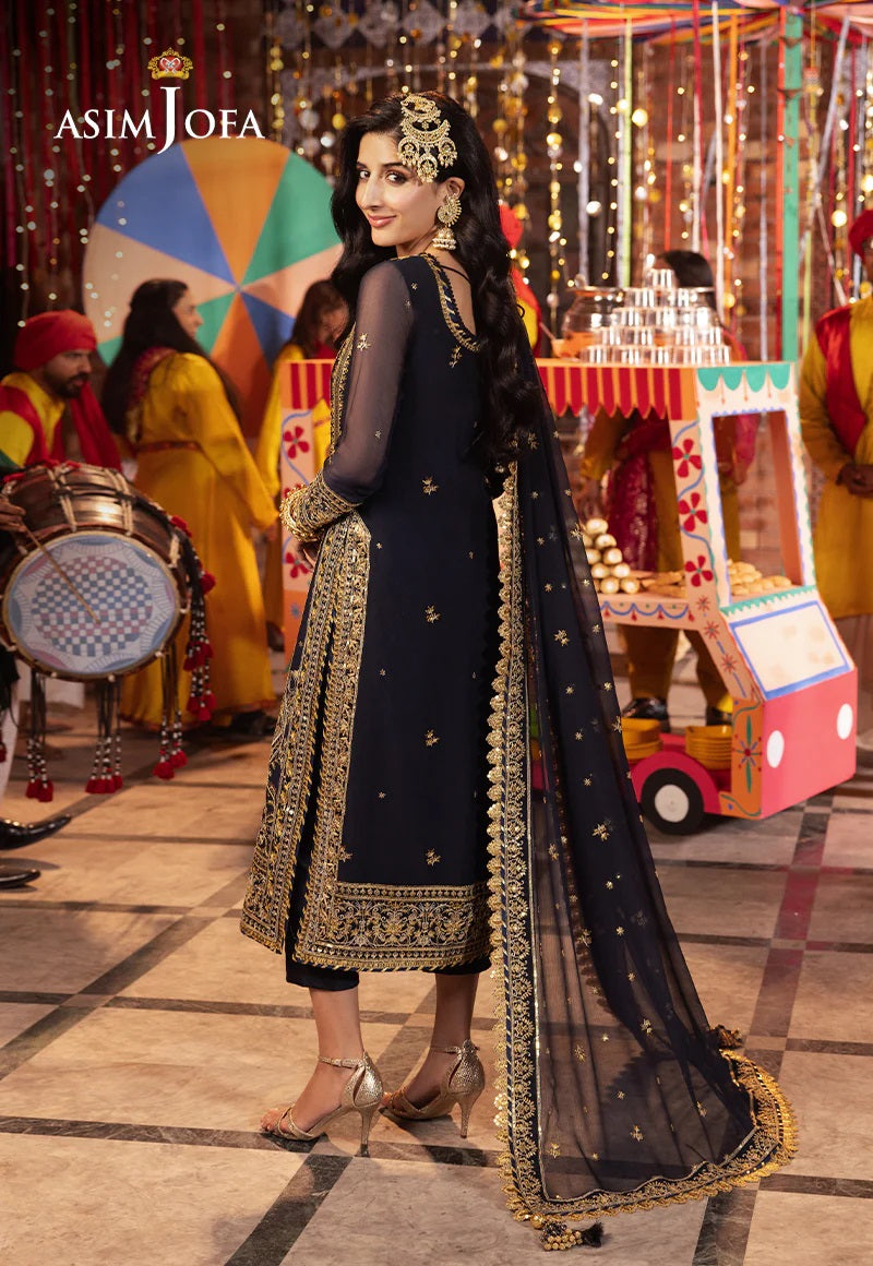 Chamak Damak by Asim Jofa Embroidered Suits Unstitched 3 Piece AJCD-11 - Festive Collection