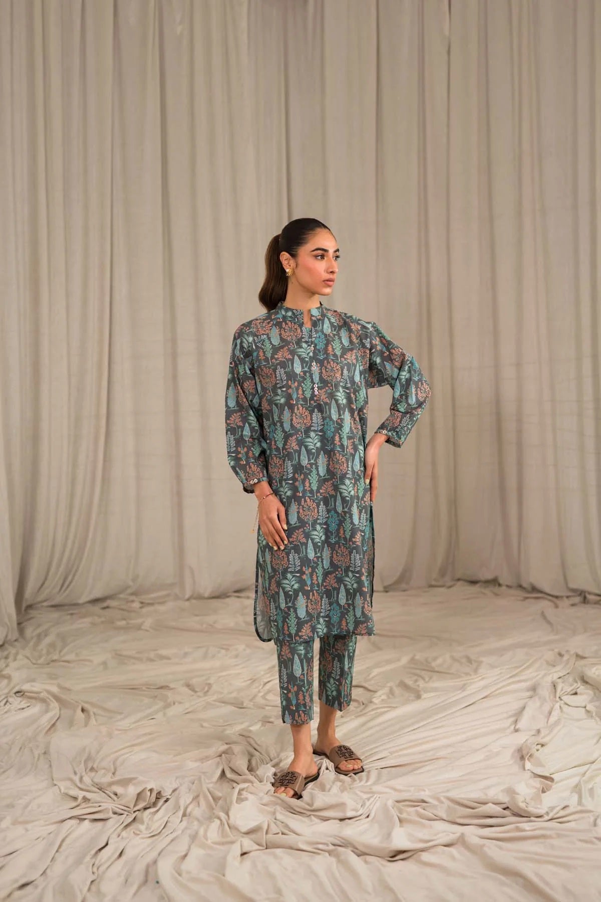 Sahar Printed Lawn Suits Unstitched 2 Piece SHR-S24-PL-V1-11 - Summer Collection