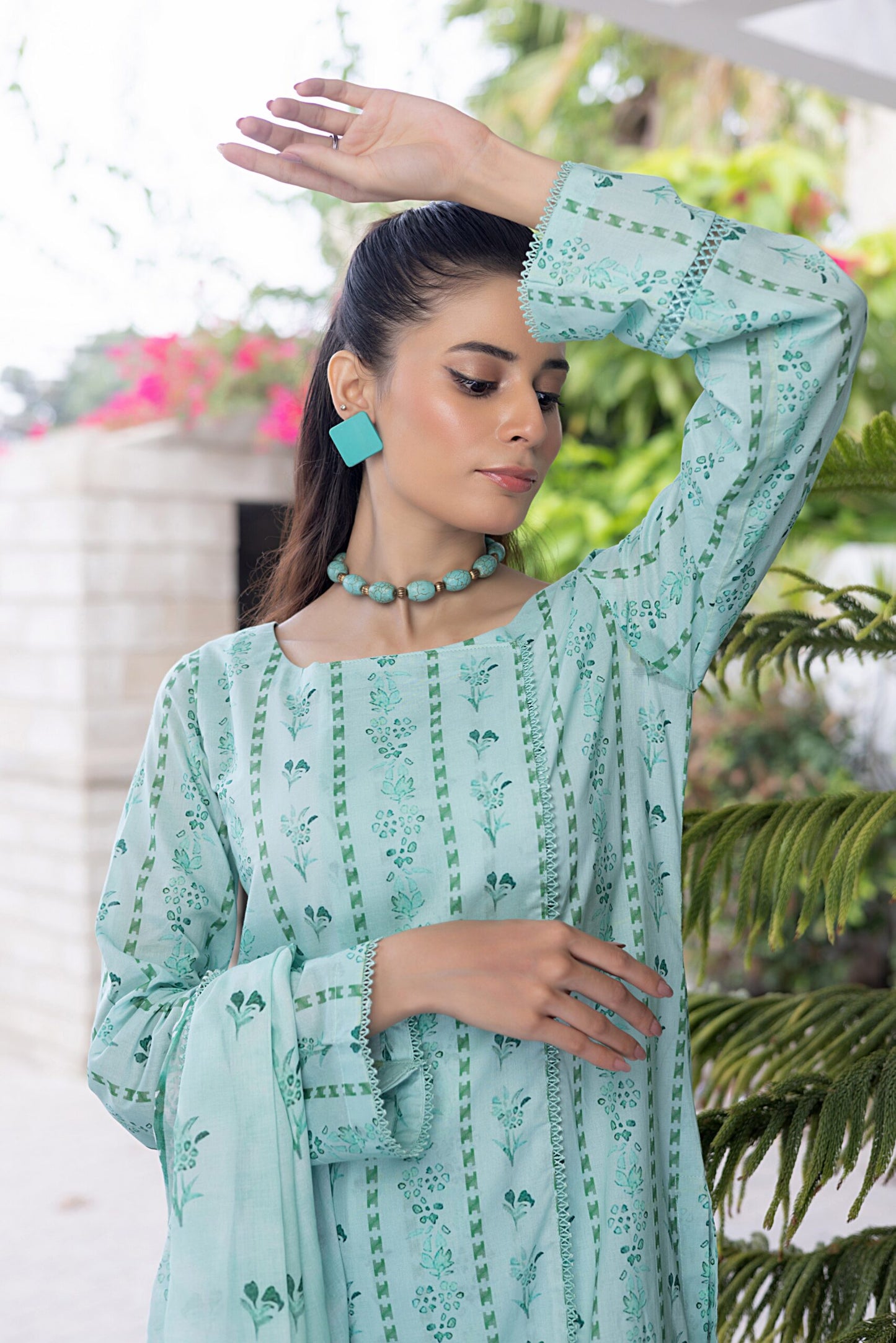 Identic Separate Mid Summer Printed Cotton 3 Piece Unstitched - ISMSC3 - 11