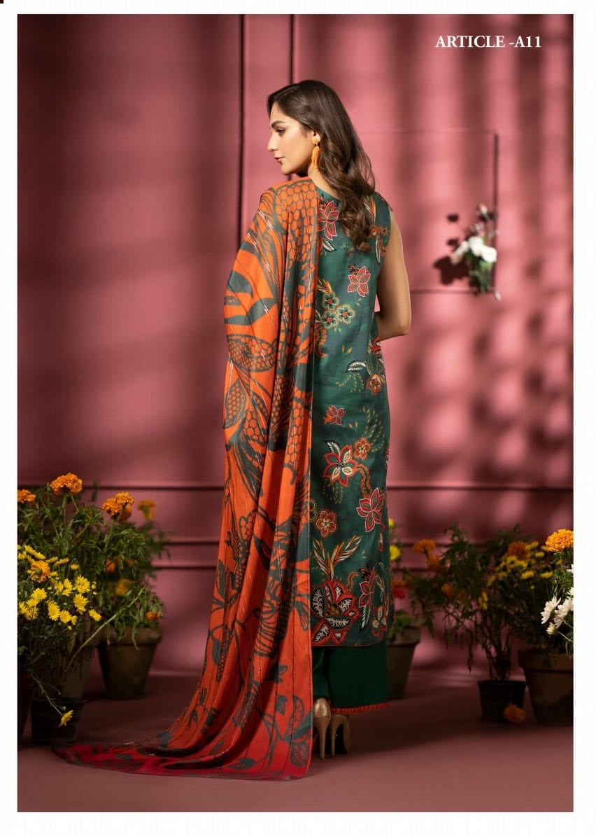 Pairoz by GJC Printed Lawn 3 piece Unstitched dress - PGJ-A11