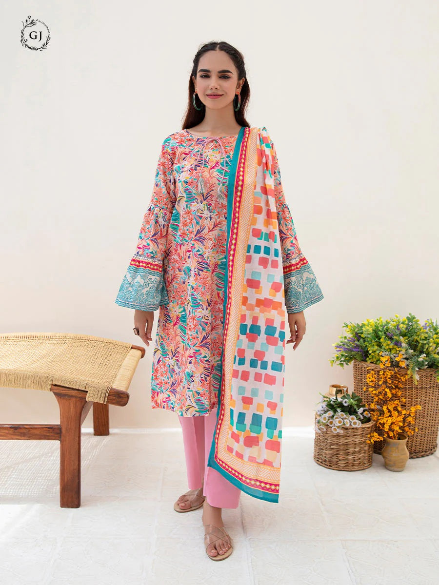 Aviva by GJ Digital Printed Lawn 2 piece Unstitched - GJAV23-A12