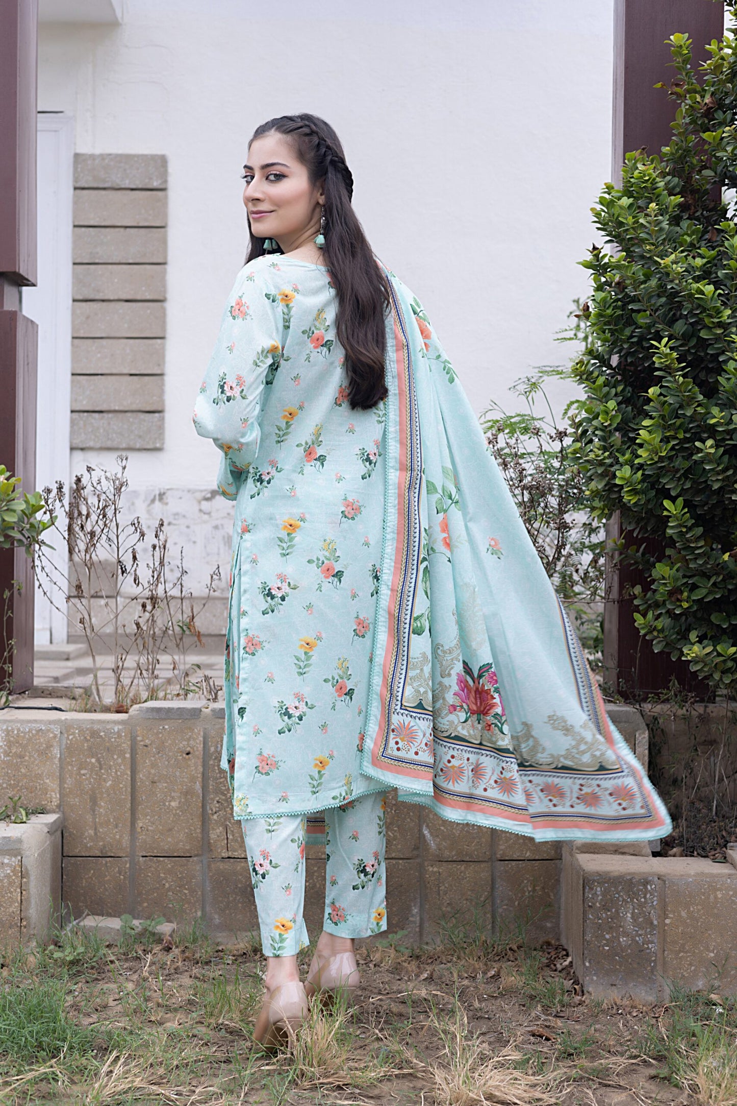 Identic Separate Mid Summer Printed Cotton 3 Piece Unstitched - ISMSC3 - 12