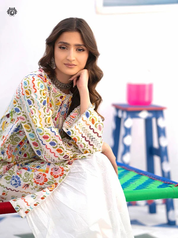 Mia digital Printed Lawn Unstitched 2 piece dress - GM2401A12