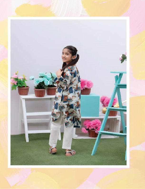 Regalia Textiles Printed Girls Lawn Suits Unstitched 2 Piece RGK-12 - Summer Collection