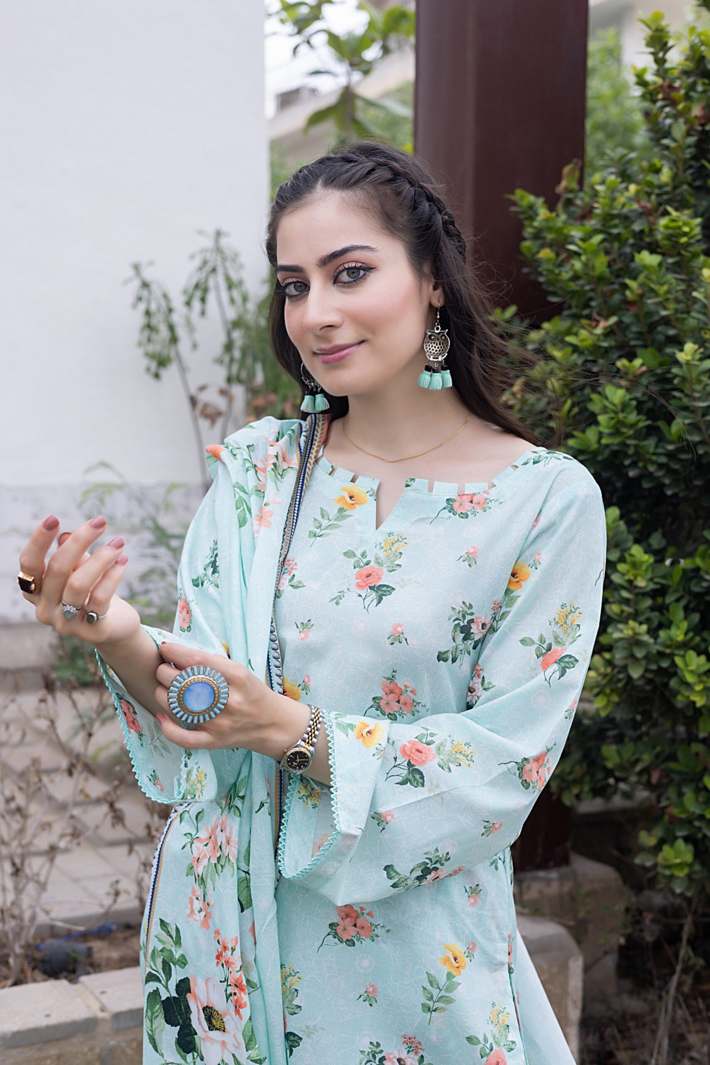 Identic Separate Mid Summer Printed Cotton 3 Piece Unstitched - ISMSC3 - 12