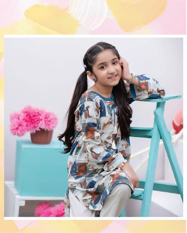 Regalia Textiles Printed Girls Lawn Suits Unstitched 2 Piece RGK-12 - Summer Collection