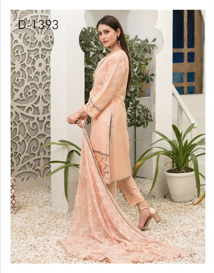 Tawakkal Marilia Embroidered Lawn 3 piece semi stitched suit - D 1393
