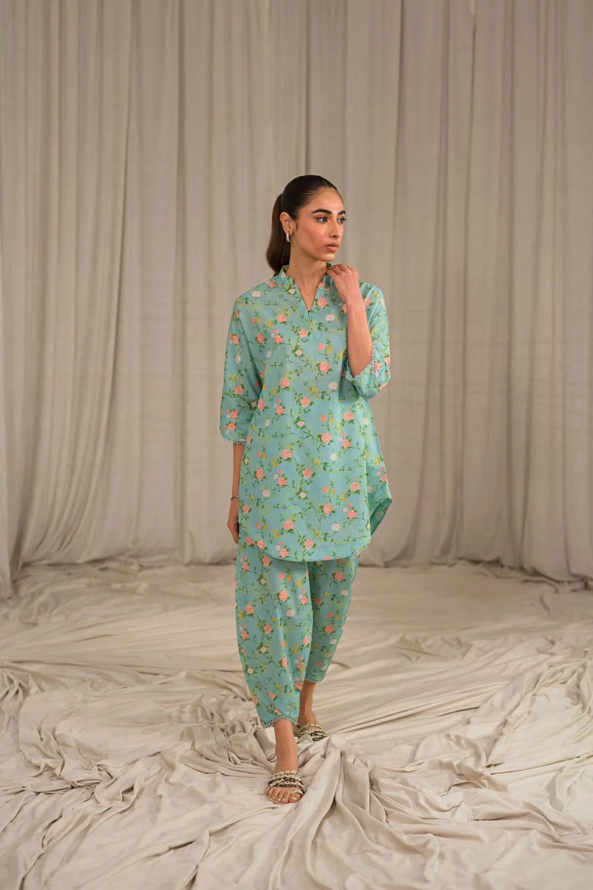 Sahar Printed Lawn Suits Unstitched 2 Piece SHR-S24-PL-V1-13 - Summer Collection
