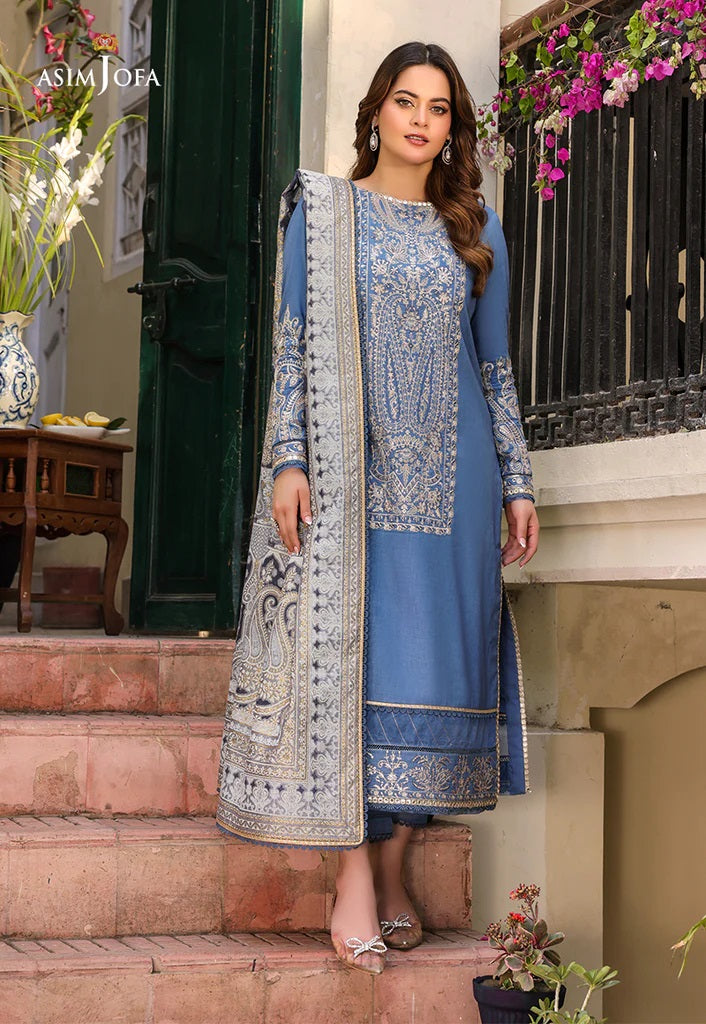 Zarq Barq By Asim Jofa Embroidered Suits Unstitched 3 Piece AJZB-13 - Eid Collection