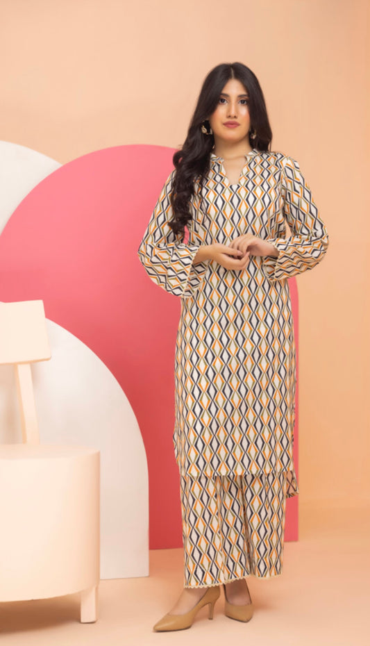 Identic Separates By Regalia Textiles Printed Linen Suits Unstitched 2 Piece RTPL-D-14 - Winter Collection
