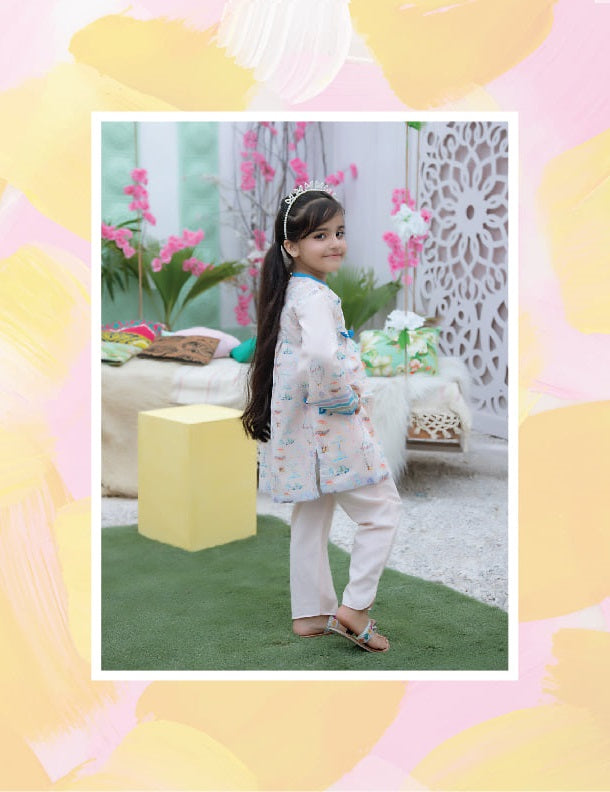 Regalia Textiles Printed Girls Lawn Suits Unstitched 2 Piece RGK-14 - Summer Collection