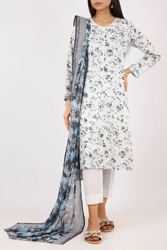 Saya Digital Printed Lawn 3 piece Unstitched Dress - U01-25268-15A