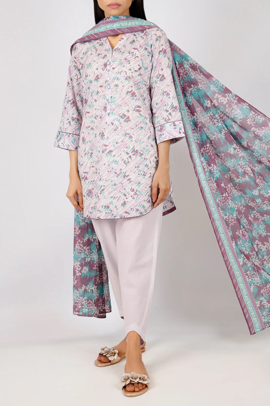 Saya Digital Printed Lawn 3 piece Unstitched Dress - U01-25268-15B