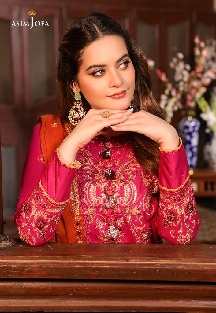 Zarq Barq By Asim Jofa Embroidered Suits Unstitched 3 Piece AJZB-15 - Eid Collection