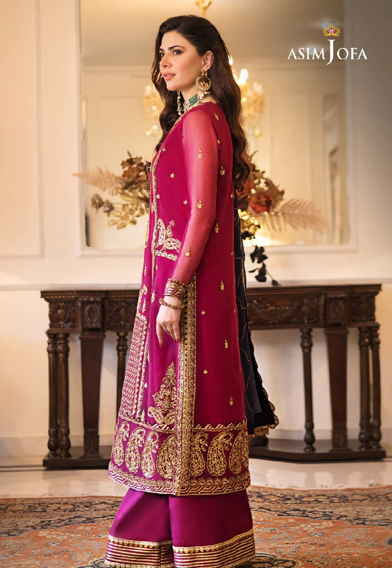 Asim Jofa Zari Sitara Embroidered Chiffon Unstitched 2 Piece Dress - AJZS 16