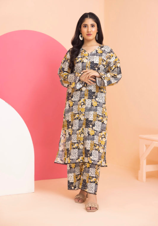 Identic Separates By Regalia Textiles Printed Linen Suits Unstitched 2 Piece RTPL-D-17 - Winter Collection
