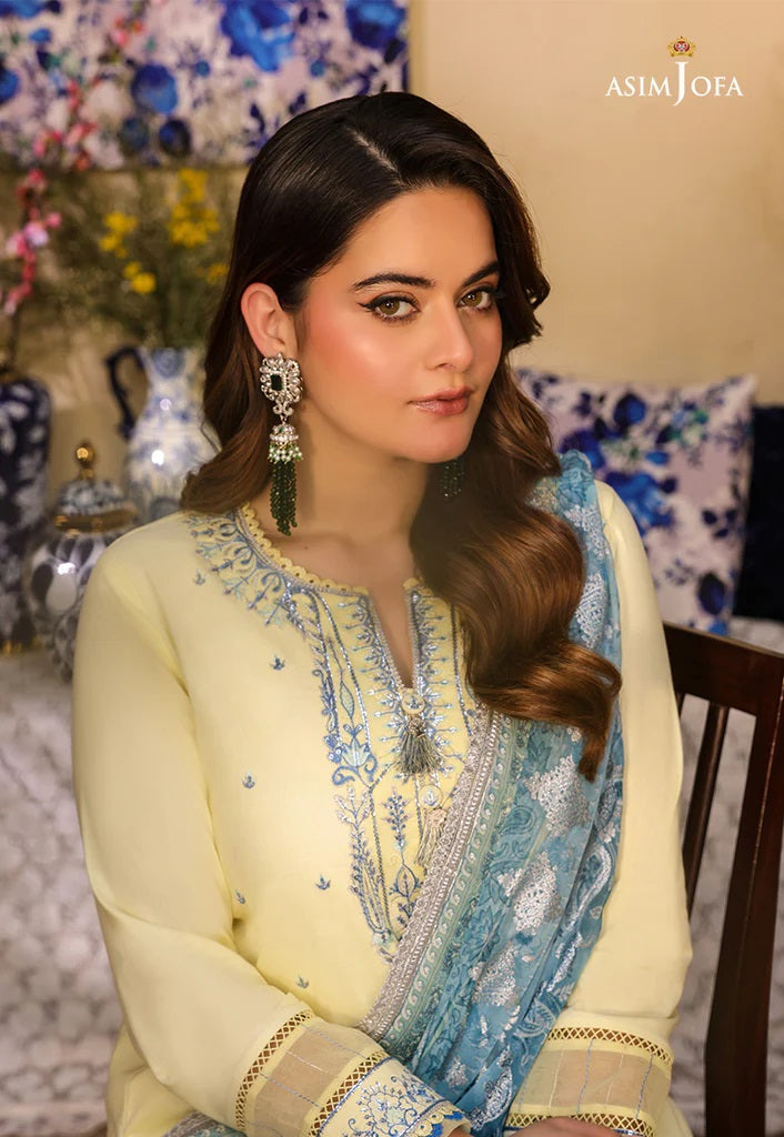 Zarq Barq By Asim Jofa Embroidered Suits Unstitched 3 Piece AJZB-17 - Eid Collection