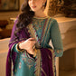 Asim Jofa Zari Sitara Embroidered Chanderi Cotton Unstitched 3 Piece Dress - AJZS 17