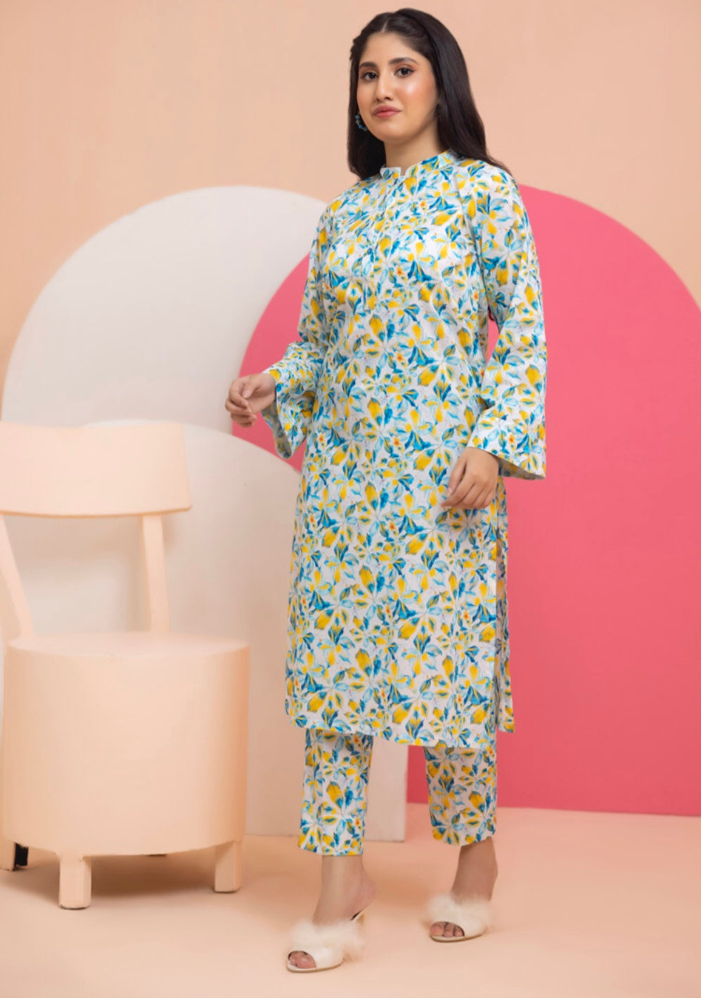 Identic Separates By Regalia Textiles Printed Linen Suits Unstitched 2 Piece RTPL-D-18 - Winter Collection