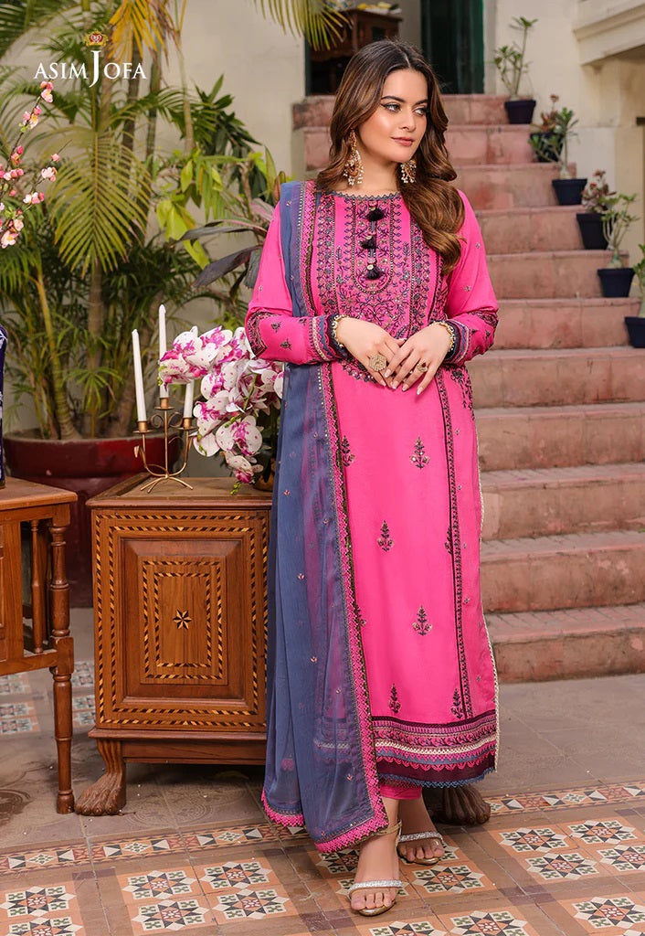 Zarq Barq By Asim Jofa Embroidered Suits Unstitched 3 Piece AJZB-19 - Eid Collection