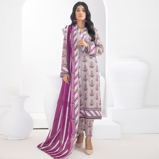 Identic Separates Printed Lawn 3 piece Unstitched dress - IDS-10-01 - Summer Collection