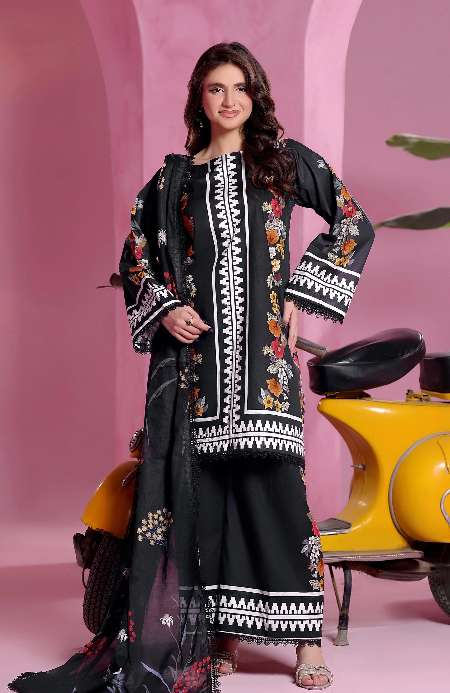 Coco Cords by Alzohaib Printed Cambric 3pc Dress Unstitched - CCC2-2501