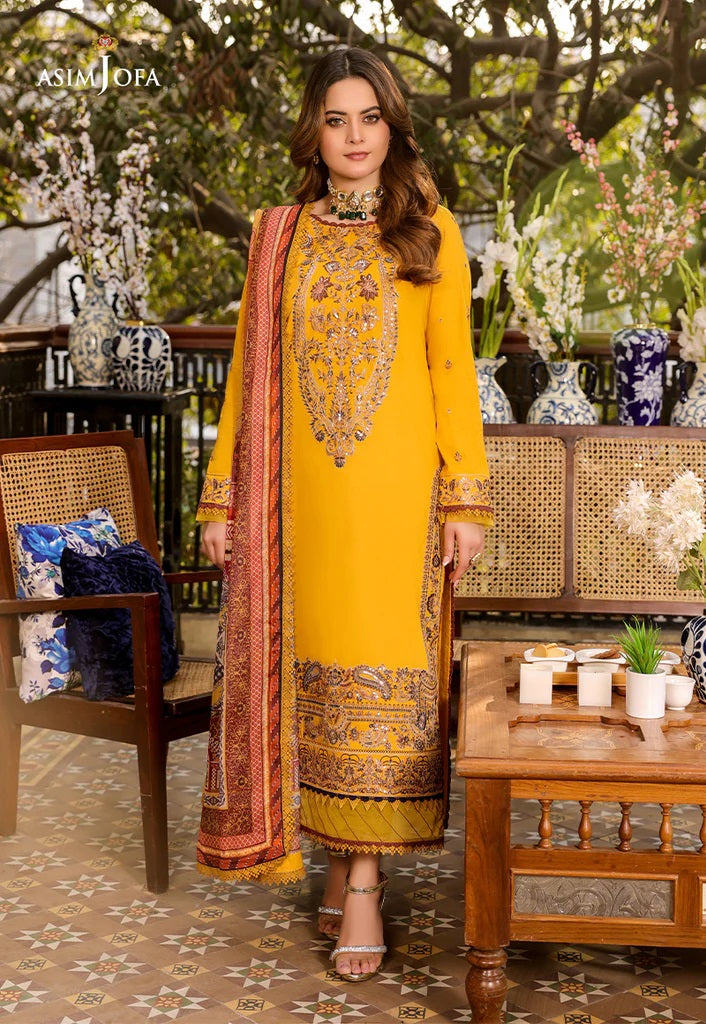 Zarq Barq By Asim Jofa Embroidered Suits Unstitched 3 Piece AJZB-01 - Eid Collection