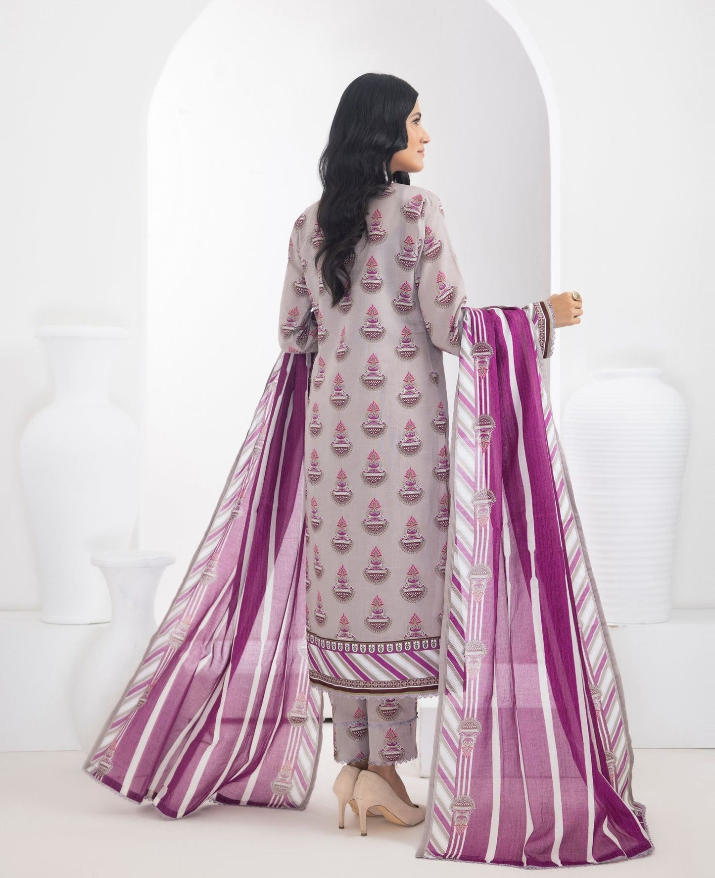 Identic Separates Printed Lawn 3 piece Unstitched dress - IDS-10-01 - Summer Collection