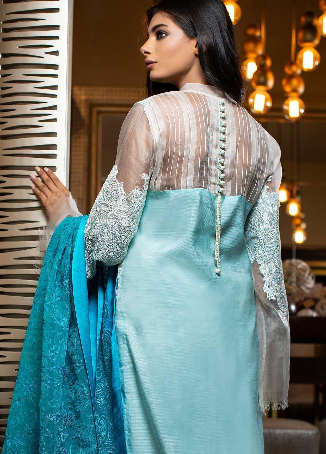 Zunuj Embroidered Chikankari Lawn Unstitched 3 Piece Suit - ZCKL-01