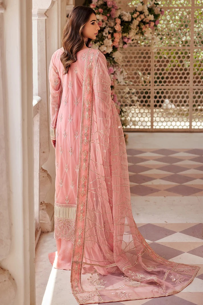 Emaan Adeel Net Embroidered 3 piece Unstitched Dress - LX 01