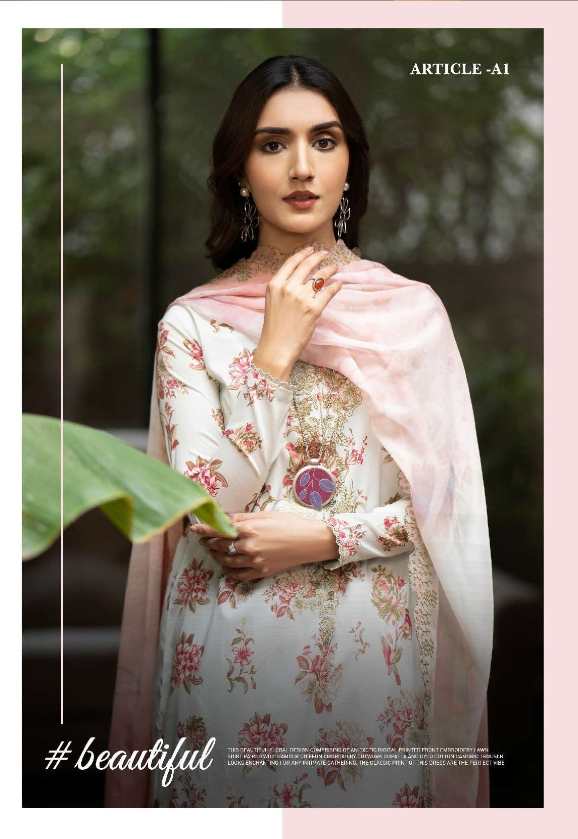 Mishaal by Gulljee Embroidered Lawn 3 piece Unstitched Dress - GJM11 - A01 - Summer Collection