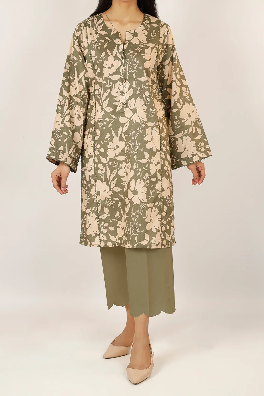 Saya Digital Printed Lawn 3 piece Unstitched Dress - U01-25033-01B