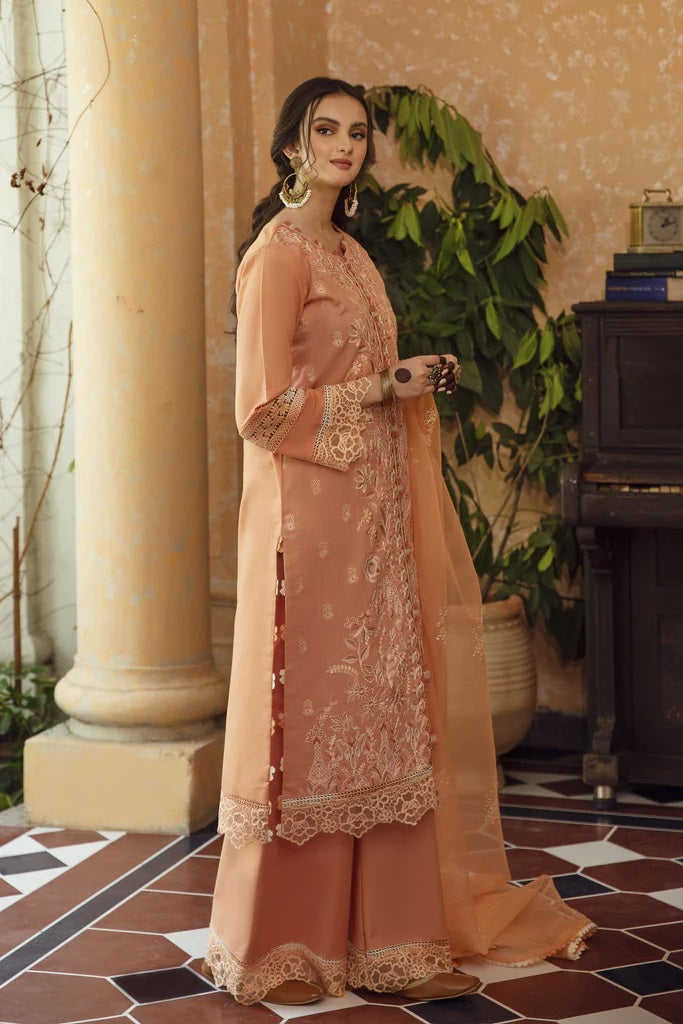 Meena Kumari By Aabyaan Embroidered Chikankari Lawn 3pc Suits Unstitched AB-01 Jahan Ara