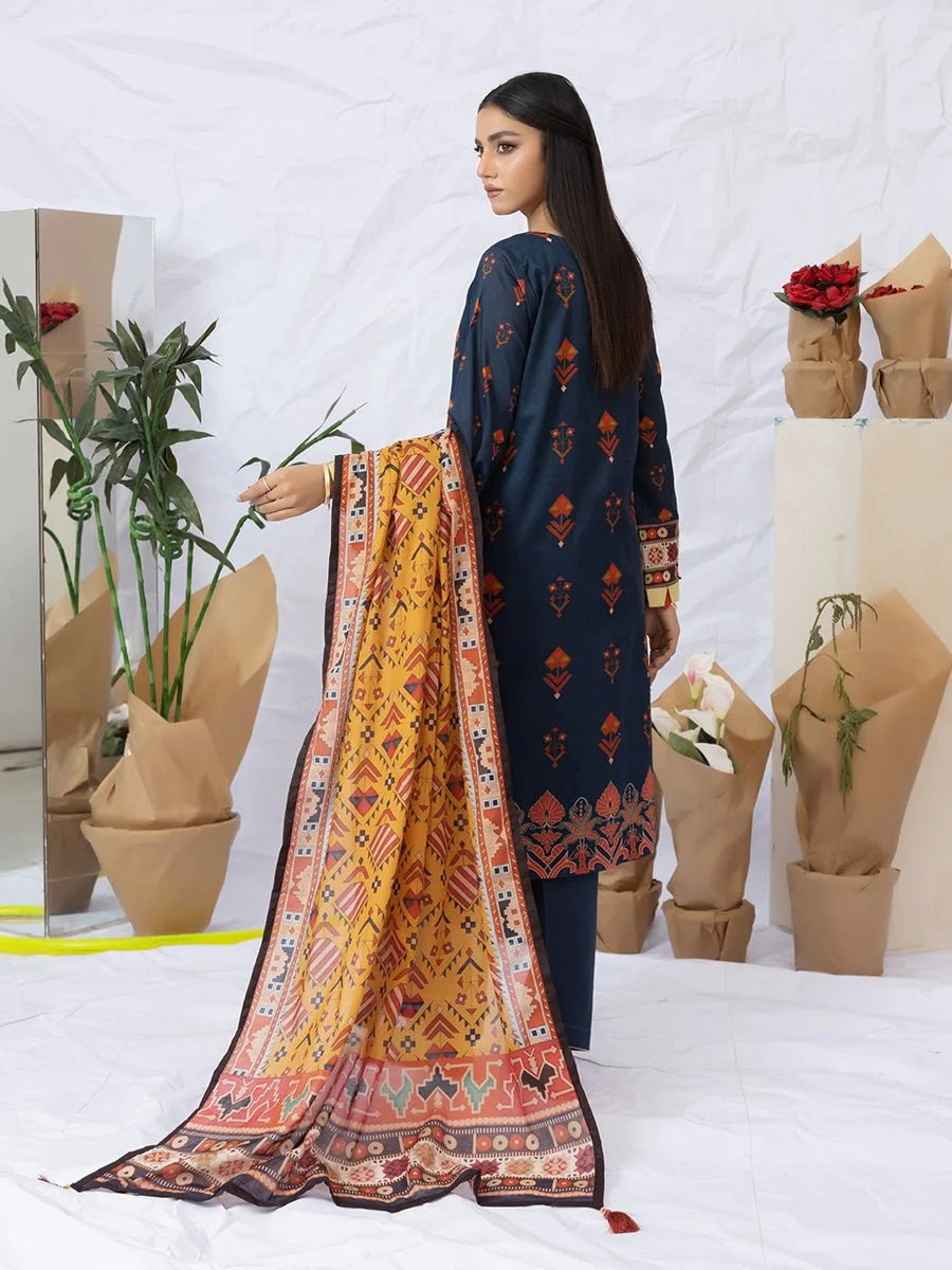 Aghaaz by Salitex Printed Lawn Dress 3 Piece Unstitched - UNS23AC001UT